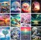 12 Pack Diamond Painting Kits for Adults,5D Landscape Diamond Art Kit for Beginners,DIY Paint with Diamonds Round Full Drill Paintings Gem Art for Home Wall Decor 12X16